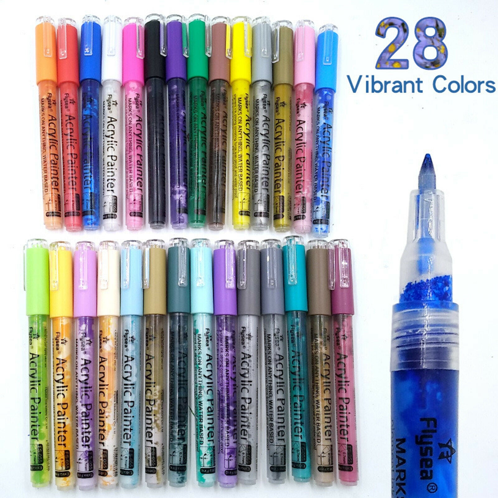 28x Acrylic Paint Pens Glass Metal Ceramic Painting Scrapbooking Markers