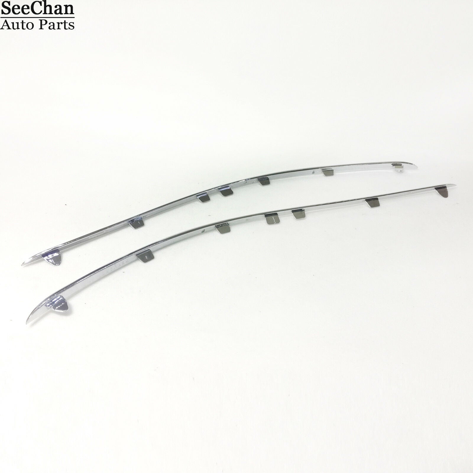 For MB Mercedes C W204 Front Bumper Chrome Molding Trim LEFT+RIGHT SET 2007-2011