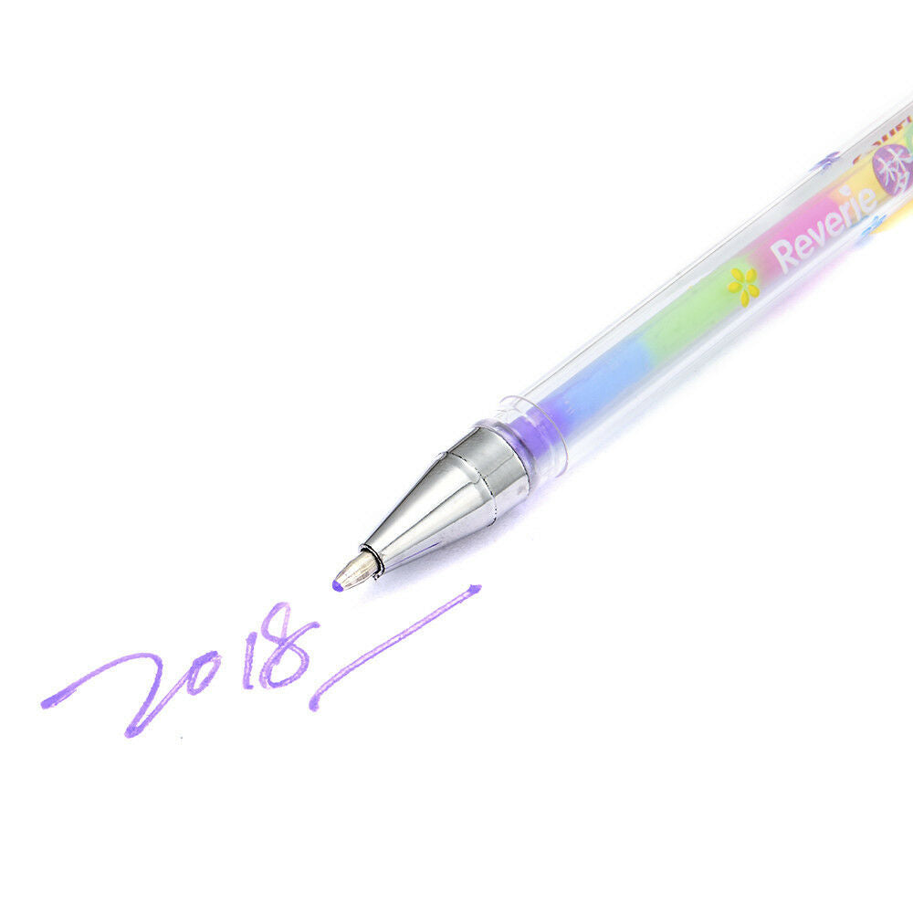 1x Gradient 6 Colors in 1 Pen Office Students Gel Pens Ink Pen Writing Tools Hot