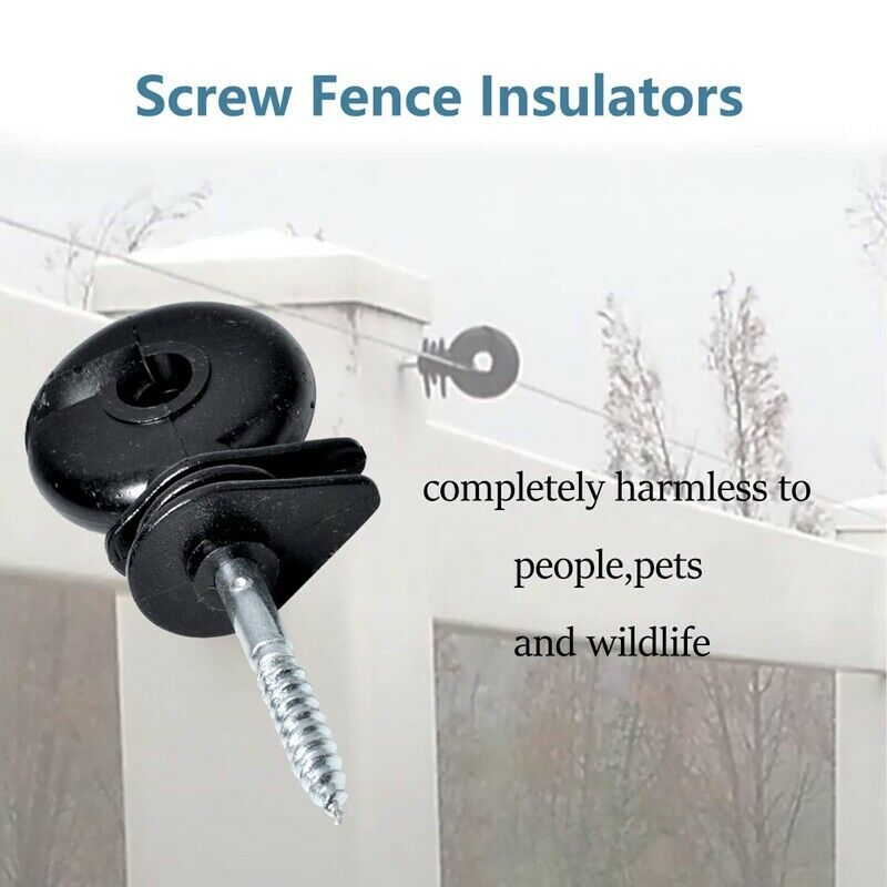 25Pcs Screw Fence Insulators Electric Fence Insulator Screw-in Insulator FenceU7