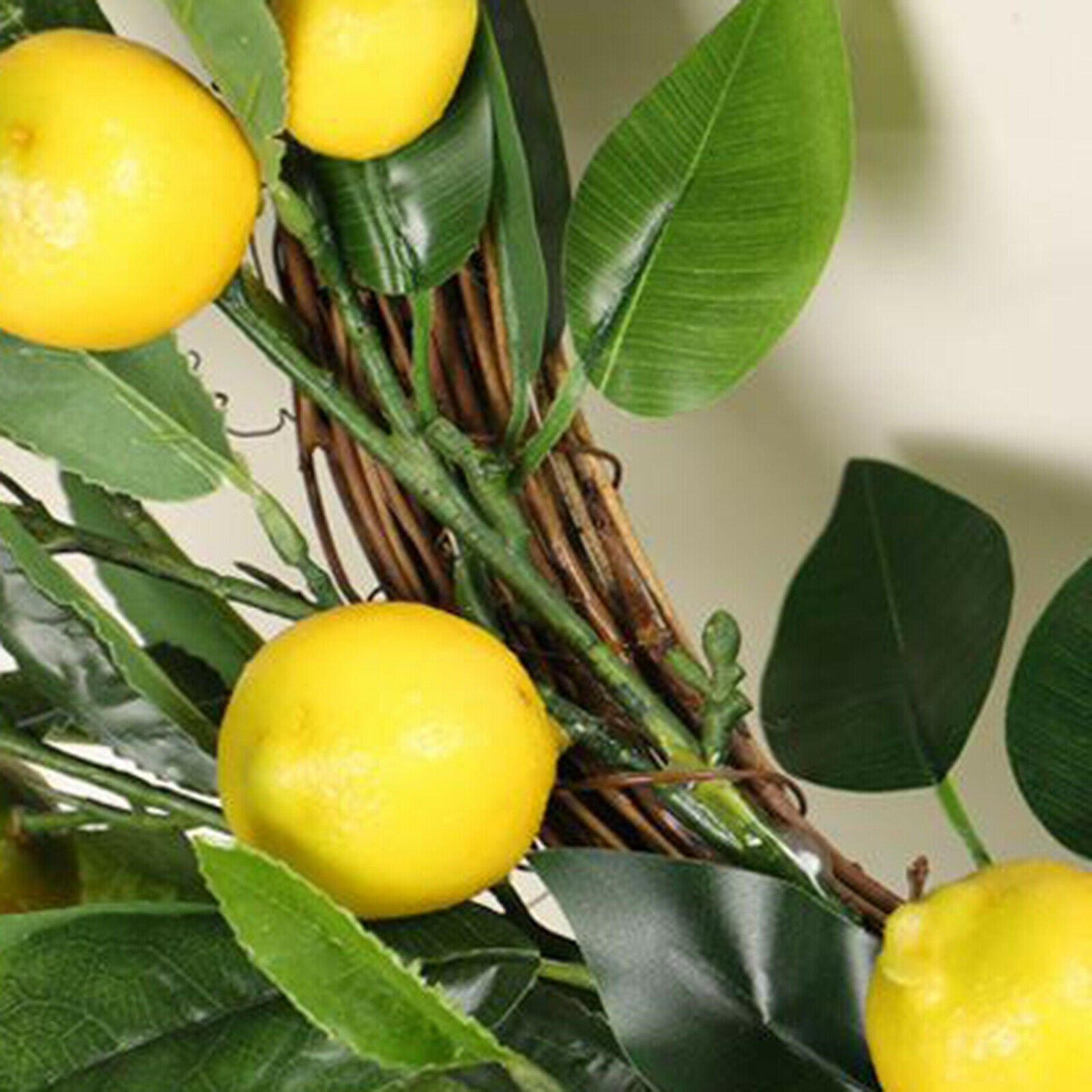 Artificial Lemon Wreath Yellow Hoop for Front Door Home Wedding Festival