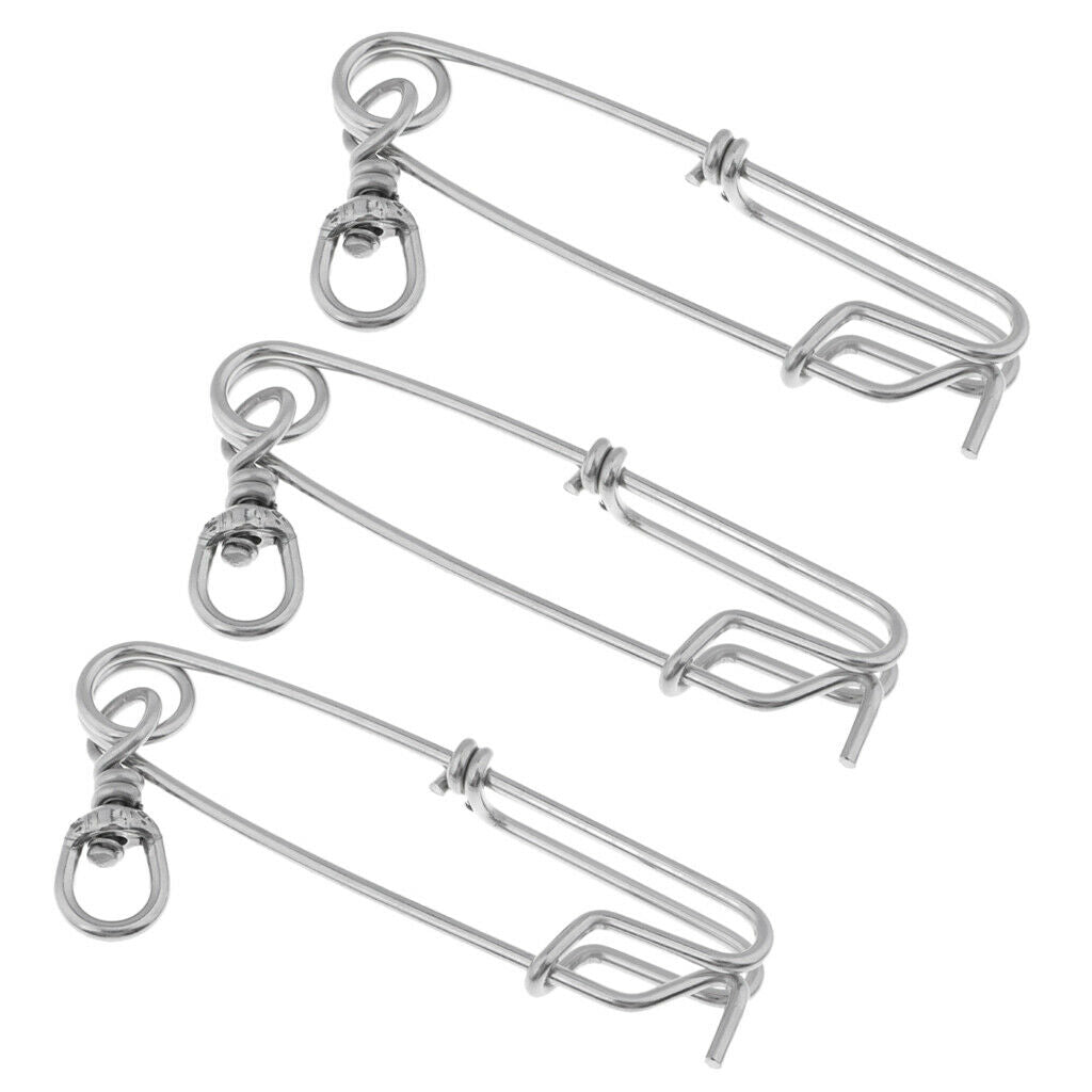 3pcs Long Line Fishing Clips Connector Float Line Clip Sea Fishing Tackle