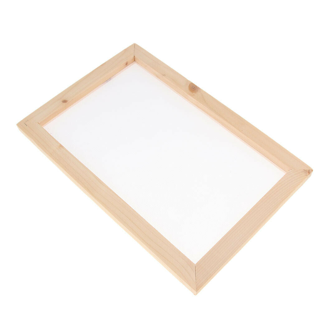 Wooden Paper Making Mould Frame Papermaking Screen for DIY Kids Crafts 20x30cm