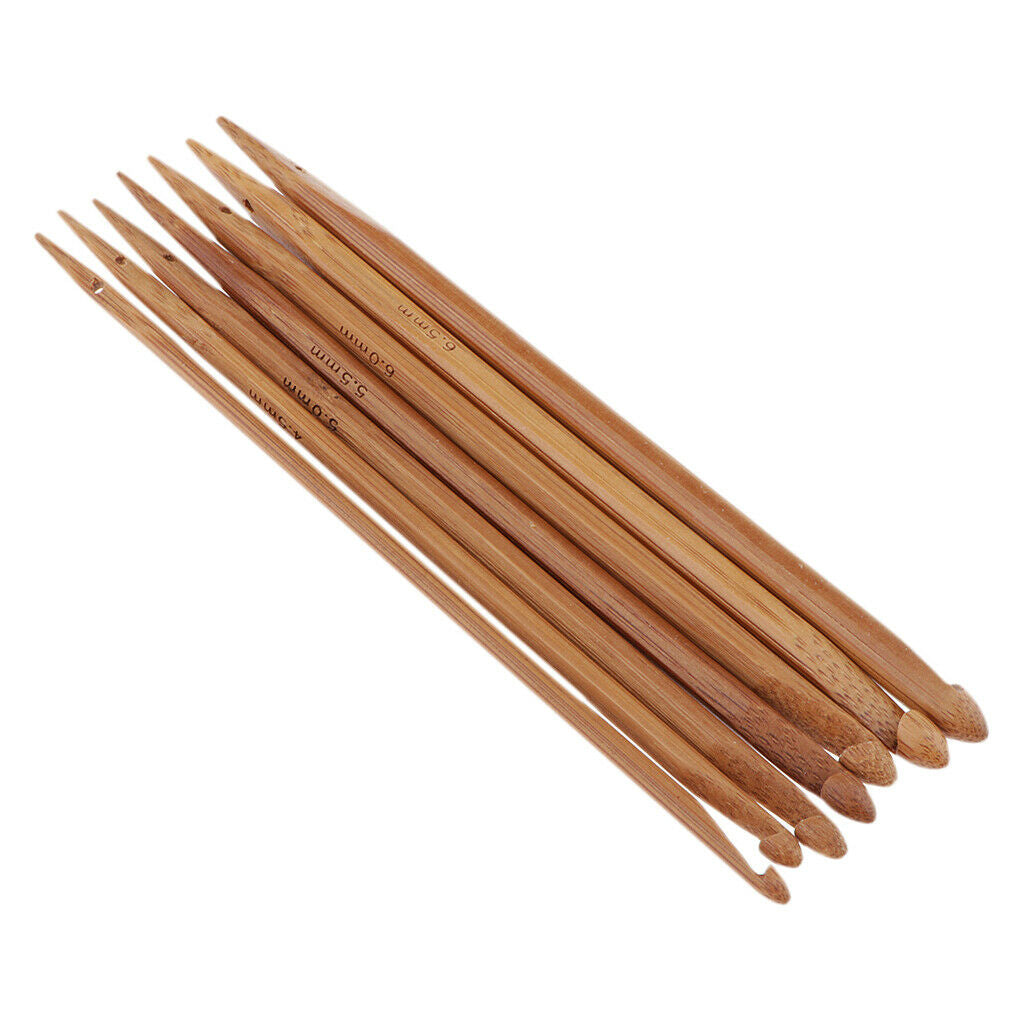 7Pcs/lot Bamboo Knitting Needle Sets Single Point Knitting Needle Wrap Bamboo