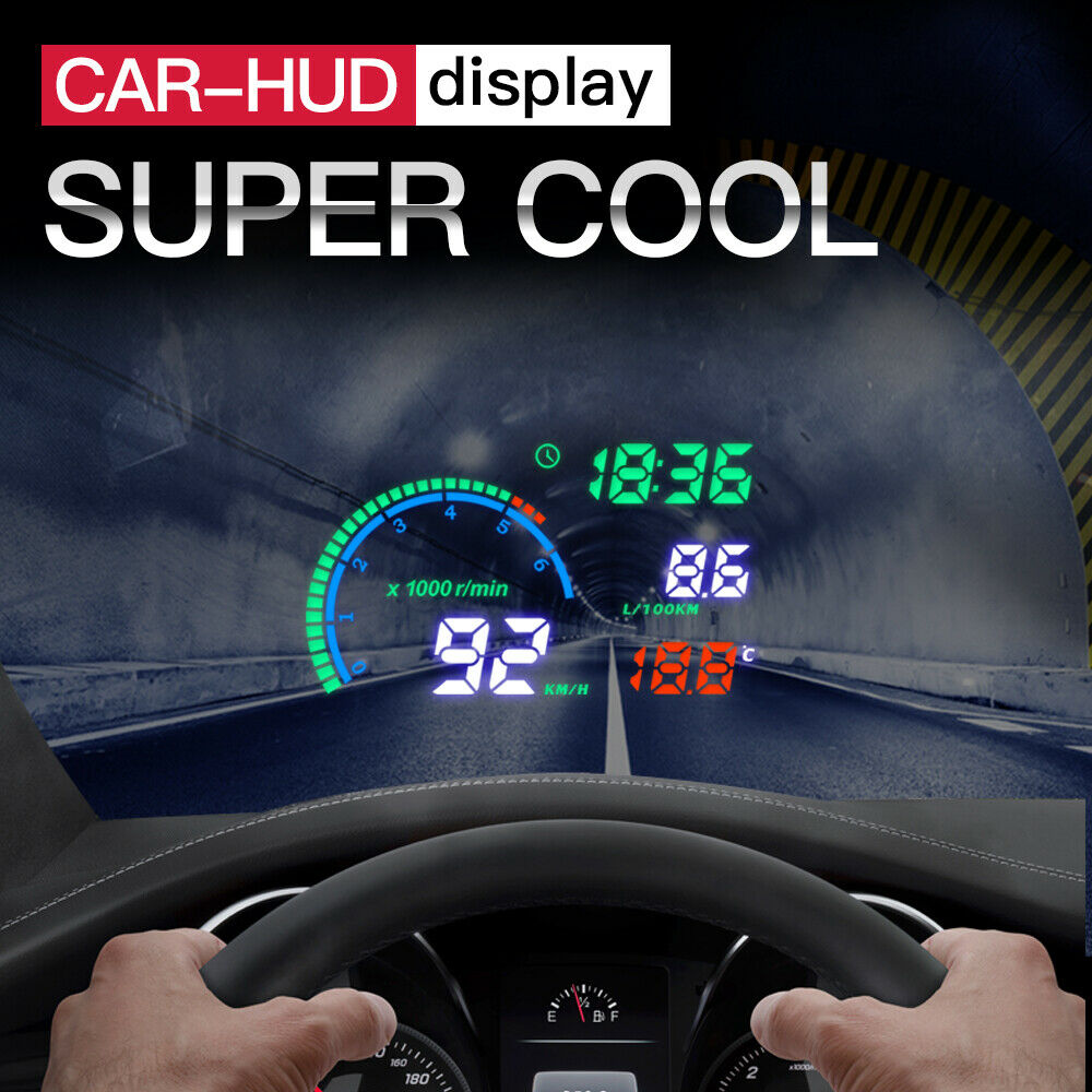 5.5" Car HUD Head Up Display OBD2 Diagnostic Tool Projector Digital Speedometer