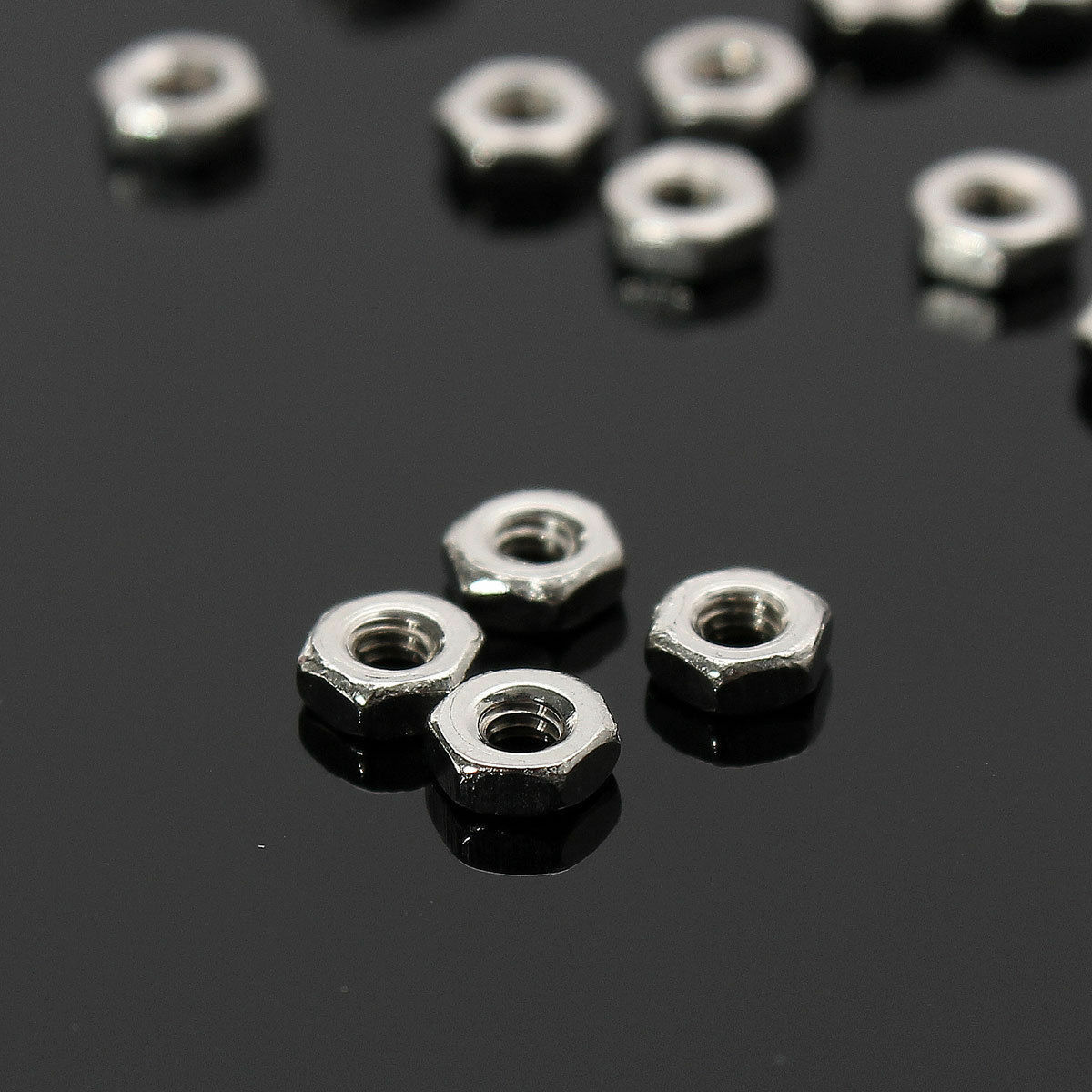 100Pcs M2 Dia 2mm Hex Screw Nuts 304 Stainless Steel Hexagon Nuts DIY Fasteners