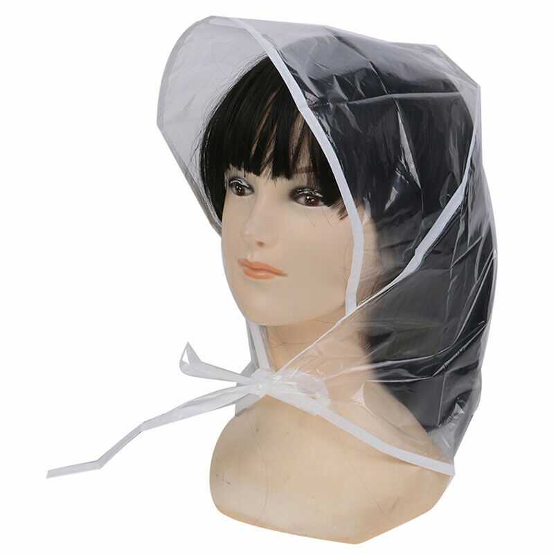 1Pcs Protect Hairstyle Rain Hat Plastic Bonnet for Women and Lady Clear FTBDAU