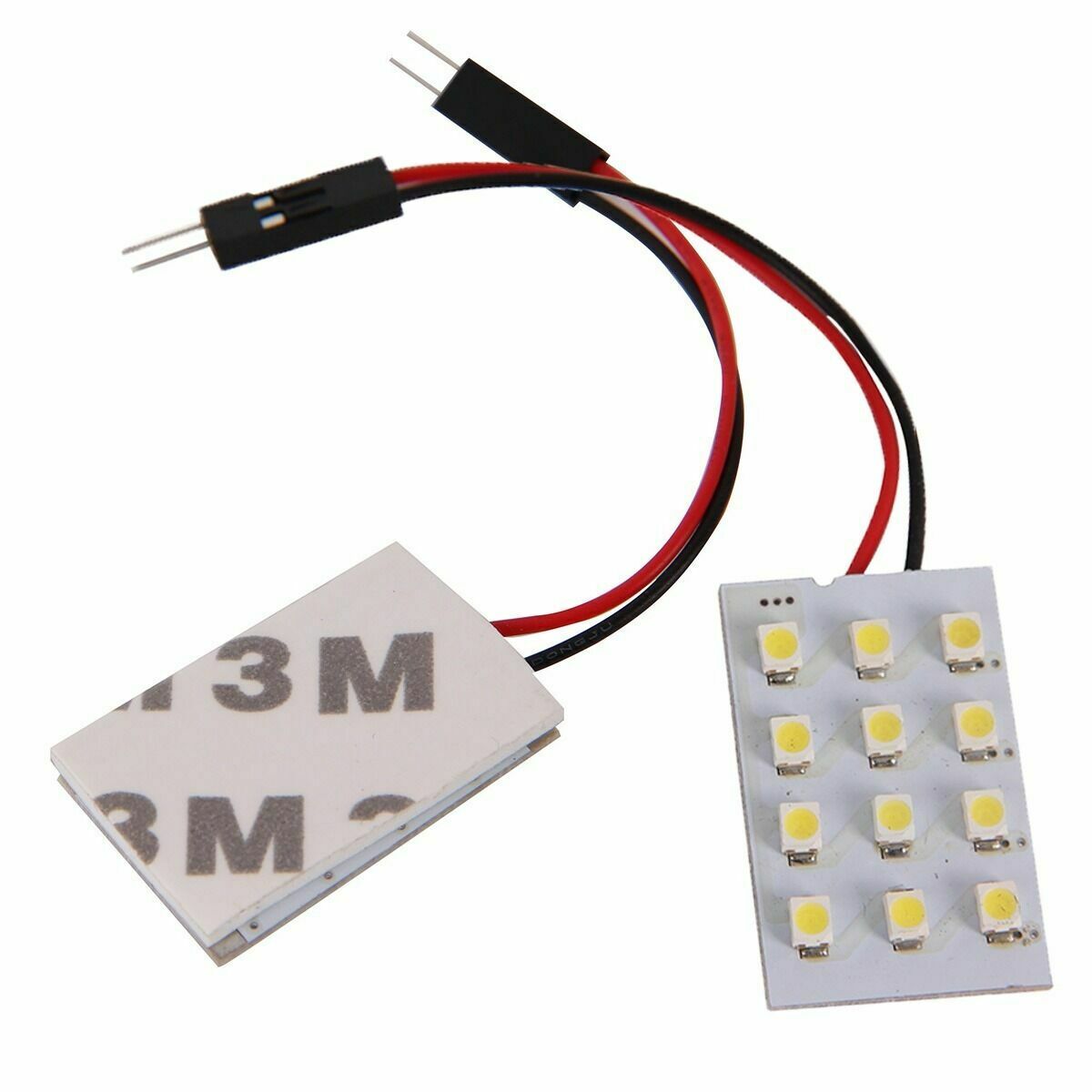 4x White 12 SMD LED Panel Light Lamp BULB + T10 BA9S Dome Festoon Adapter 12V RV