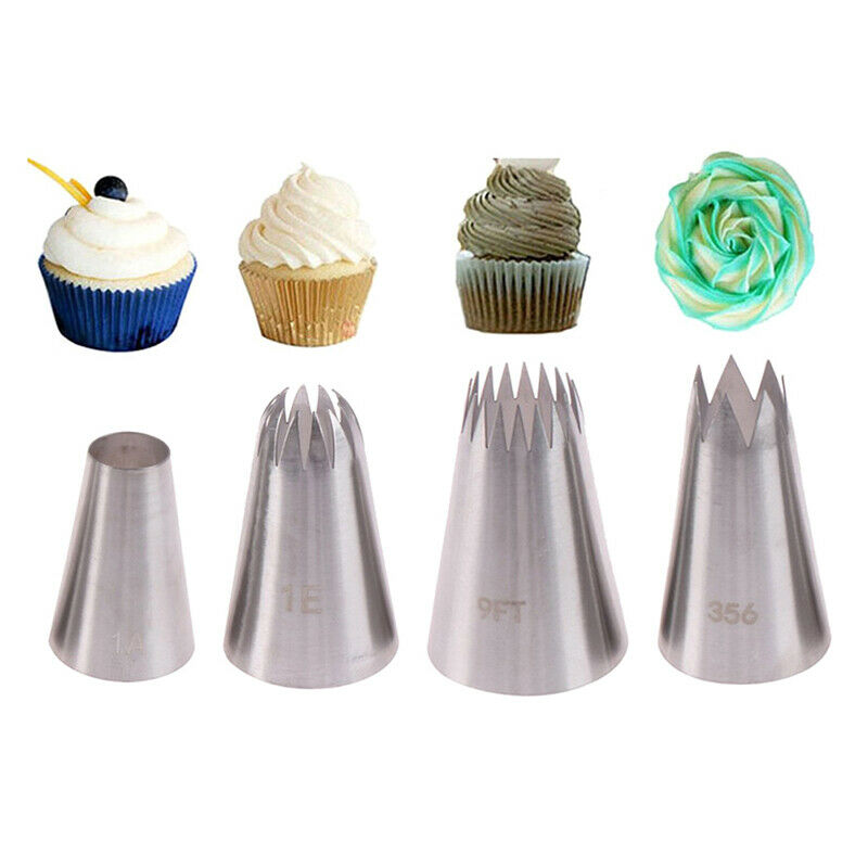 4Pcs Large Icing Piping Nozzles Russian Pastry Tips Baking Tool Cake Deco.l8