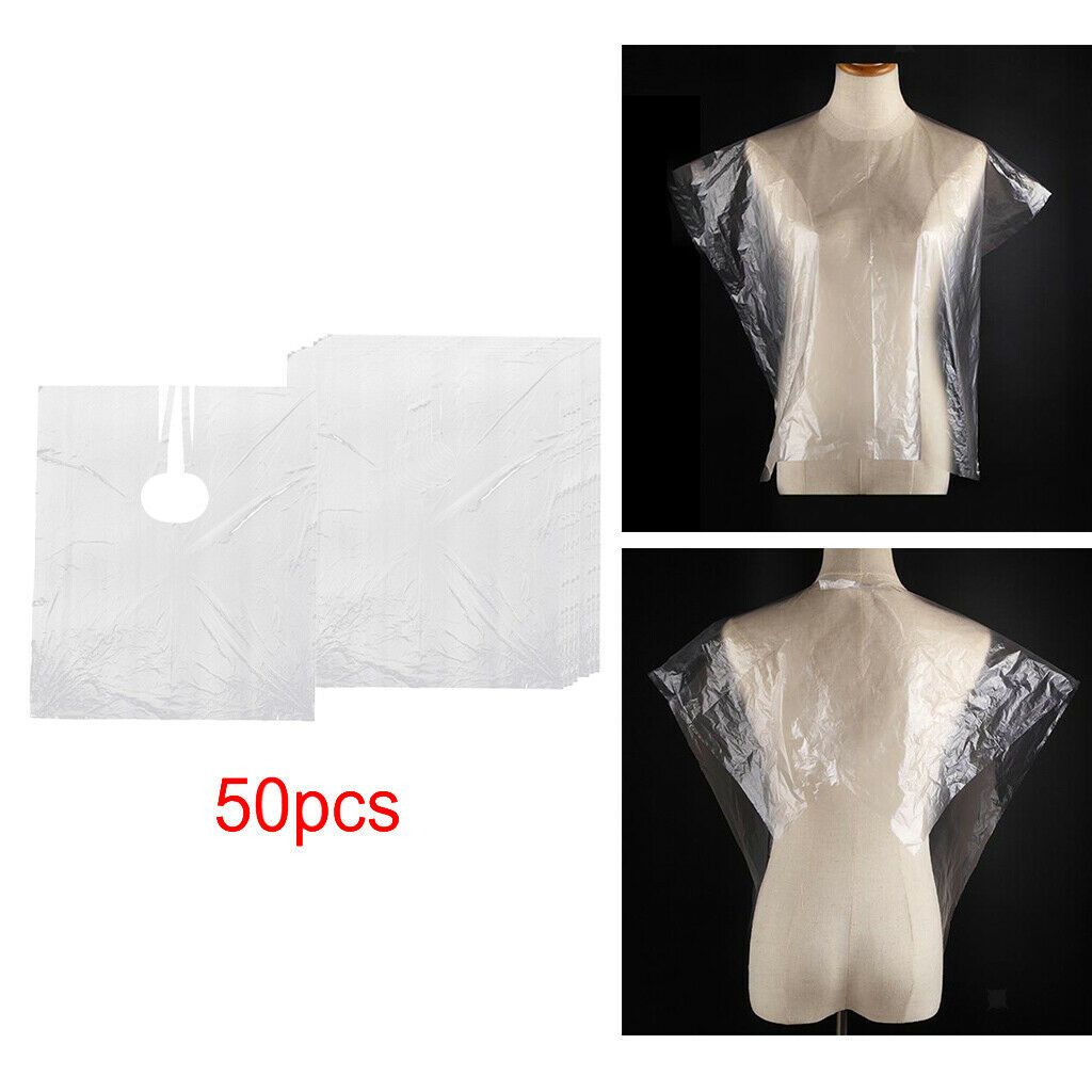 50x Disposable Hair Cutting Capes Salon Gowns Stylist Barber Gown Apron