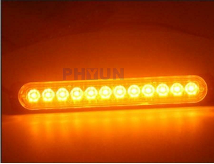 2PCS Amber Light LED Strobe Flashing Warning Lights Tow Truck Van Signal Lamp