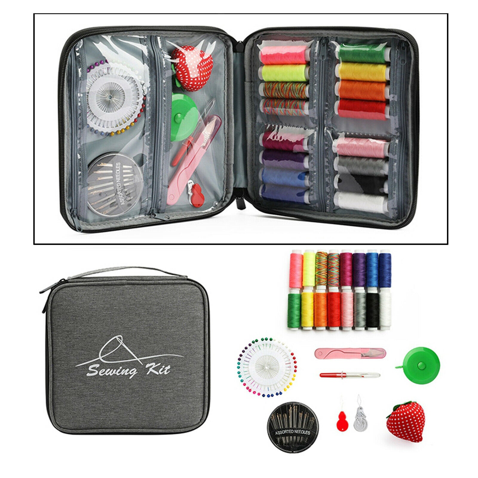 25Pcs Sewing Kit Starter Sewing Threader Home Travel Sew Tool w/ Storage Bag