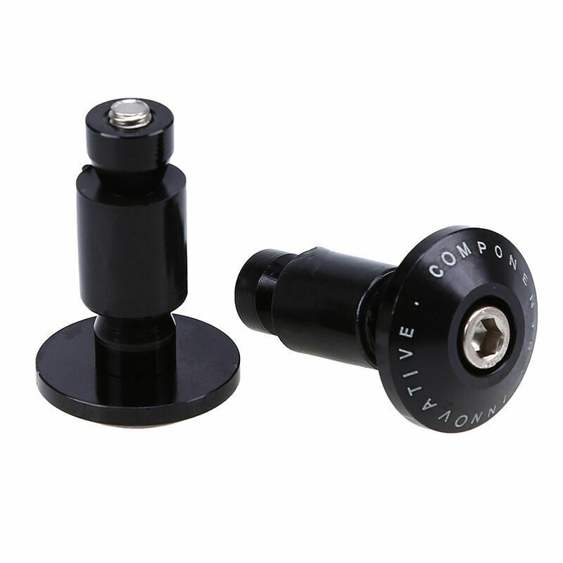 Pair 7/8" Handlebar Grips Bar End Slider Cap Plugs Bike Cycling Motocross Black