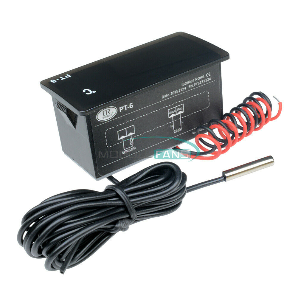PT-6 220V -50 ℃~ + 110 ℃ Digital Thermometer Temperature Meter Aquarium +Sensor