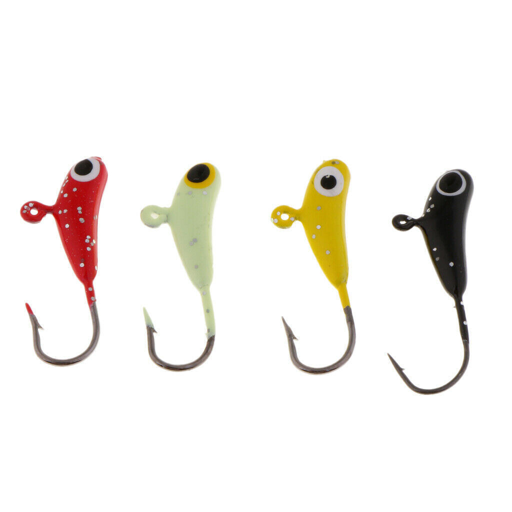 4 Pieces Winter Ice Fishing Hook Lure Lead Jig Head Hooks Baits Crank Hooks