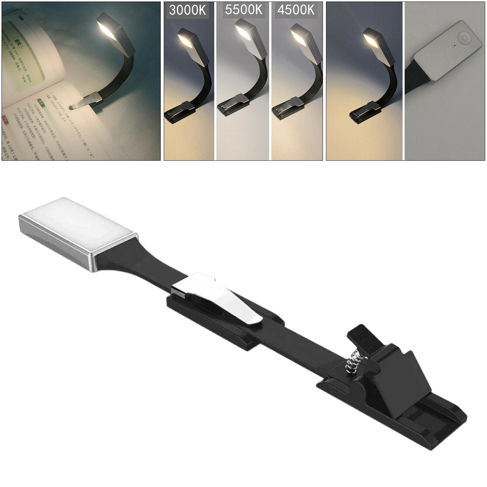 New Mini Book Light Clip On Reading Lamp USB Booklight Book Reader Gifts