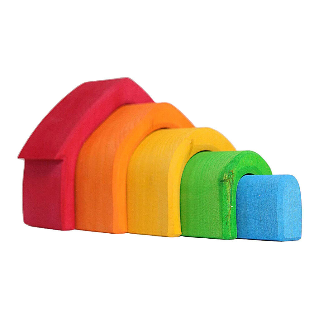Colorful Stacking Blocks Jigsaw Puzzle DIY Learning IQ Game Present House