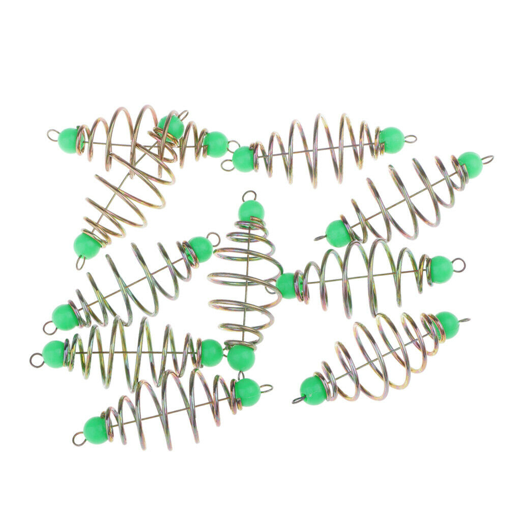 10pcs Spring Coil Inline Method Feeder Fishing Feeder Tackle 5.5x2.2cm