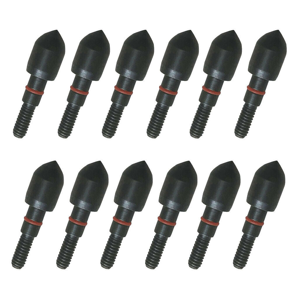 12pcs  Point Tips For  100/125 Grain Archery Accessories - Black, 100 Grain