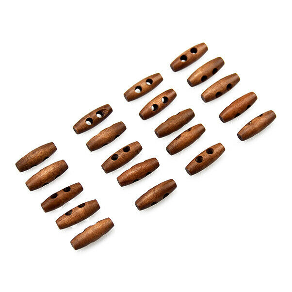 50 Pieces Olive Shape Wooden Toggles Buttons 2 Holes Sewing Buttons for ClotheO9