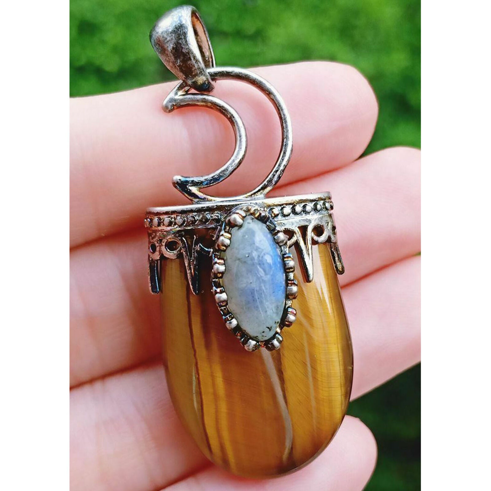 1pc Tiger eye Labradorite Stone Pendant Energy Reiki Healing Amulet New