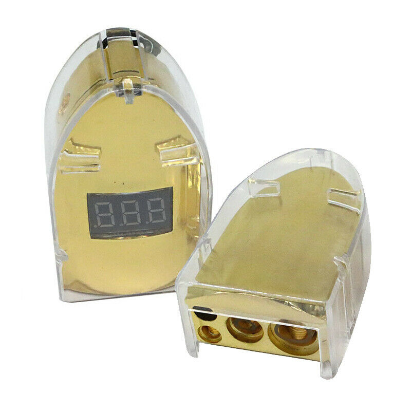 2Pcs Digital Car Battery Terminal Connectors Real Time Voltmeter 6/7/9/12MM Post