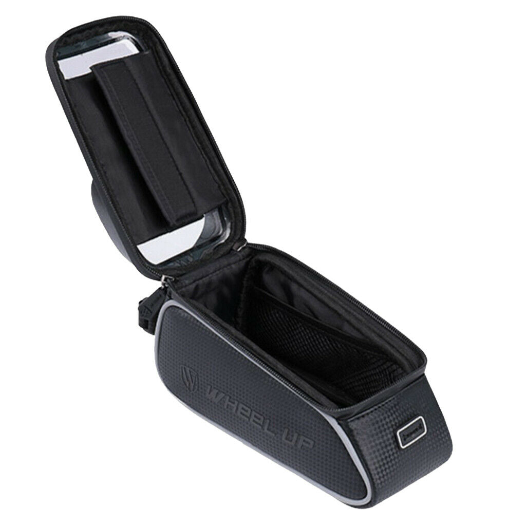 Bicycle Cycling Bike Frame Front Tube Waterproof Mobile Phone Bag Holder Black