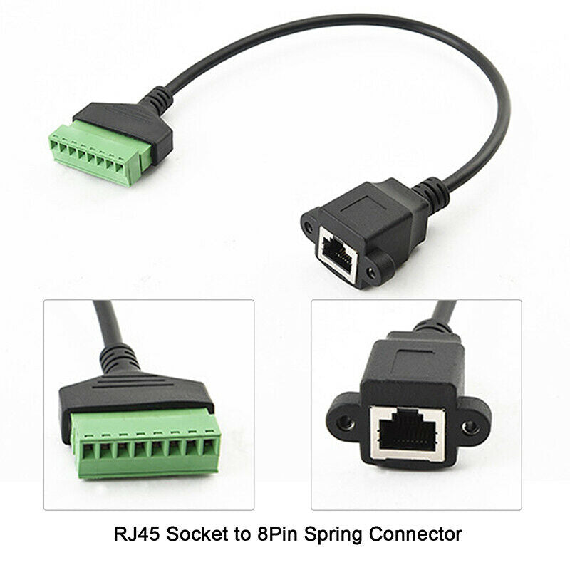 1pcs RJ45 female cable RJ45 8p8c plug to 8 pin terminal RJ45 to terminal .l8
