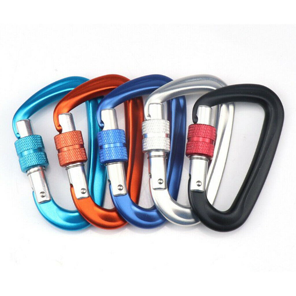 Aluminum D-Ring Locking Large Carabiners Clip for Outdoor Camping Sky Blue