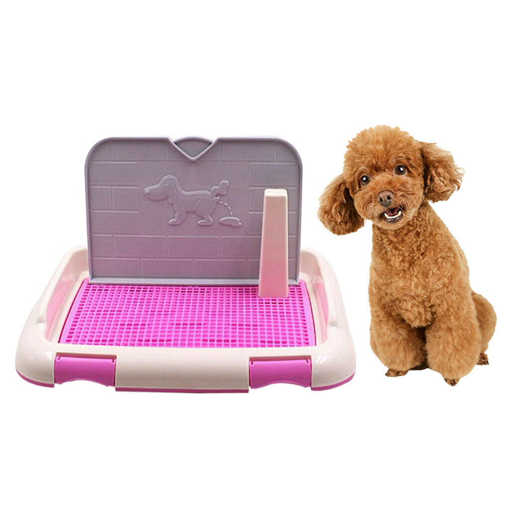 Pet  Mat Toilet w/ Wall Indoor House Keep Clean S Pink