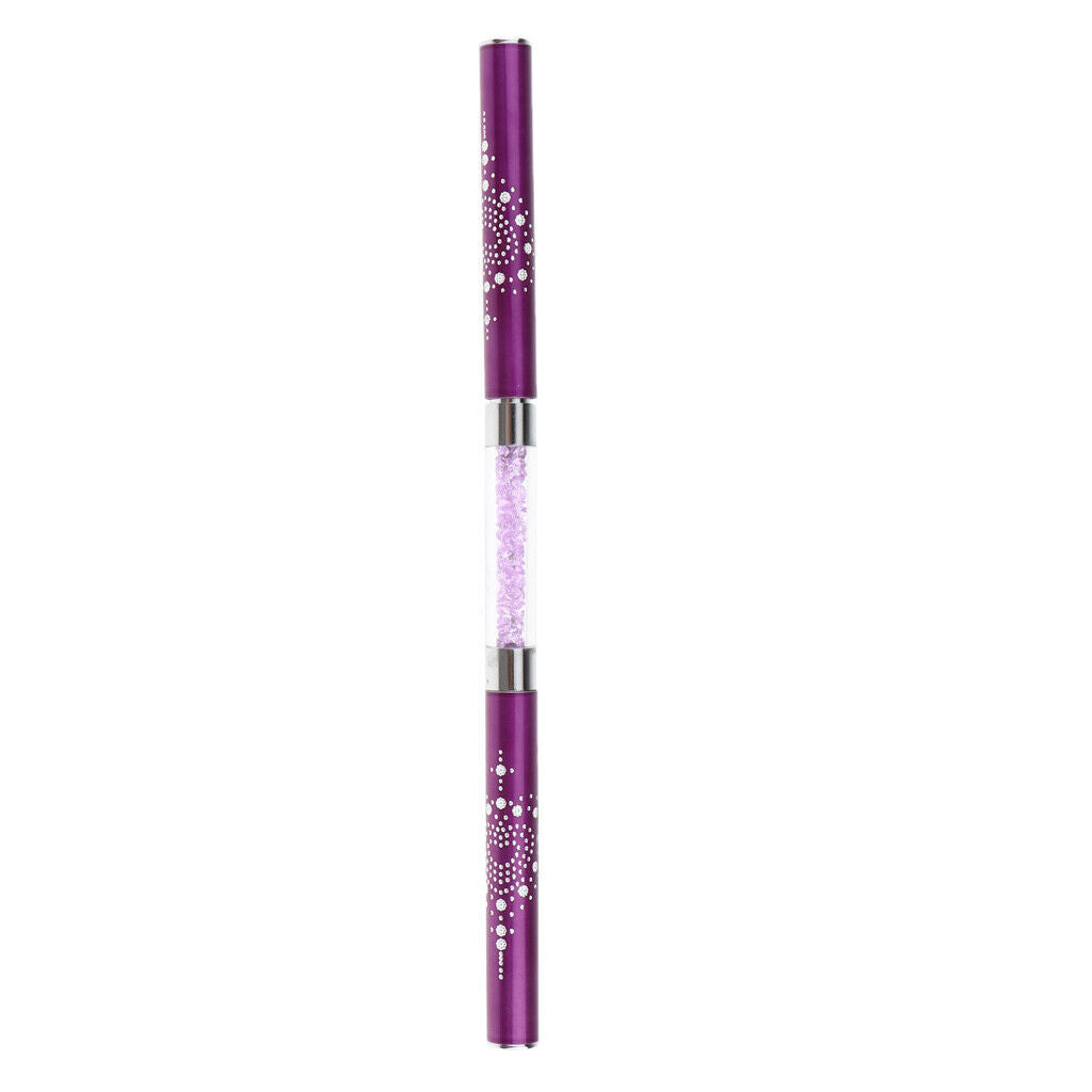 Dual Sides Nail Brush UV Gel Polish Drawing Liner Painting Pen Purple Shank