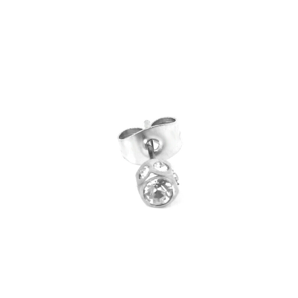 Fashion   Men   Stainless   Steel   Earrings   Ear   Studs   Crystal   Diamante