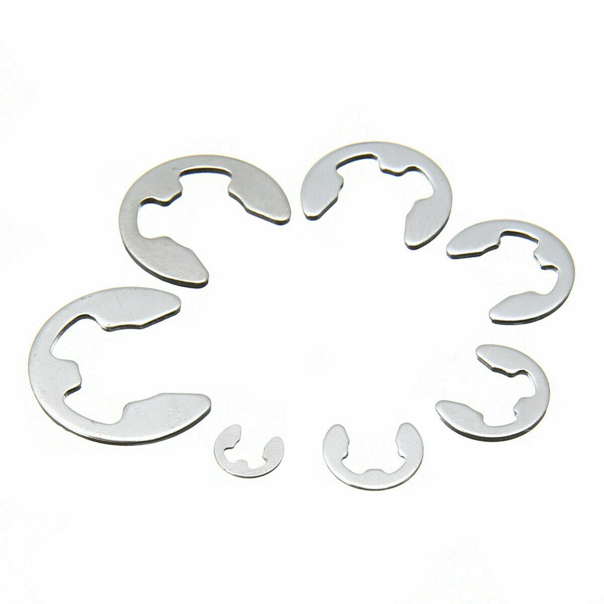 Stainless Steel E-Shaped Opening Circlip Retaining Clamp Ring 1.5-10mm Boxed