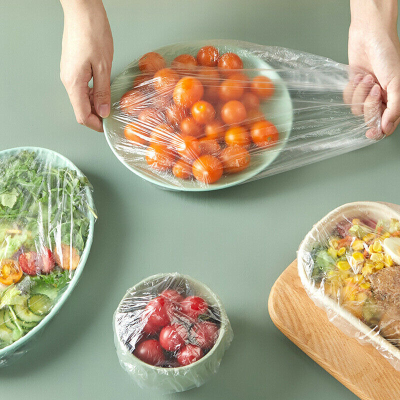 100pcs Reusable Food Storage Bags Elasticated Bowl Lids Kitchen Freezer Cove KX