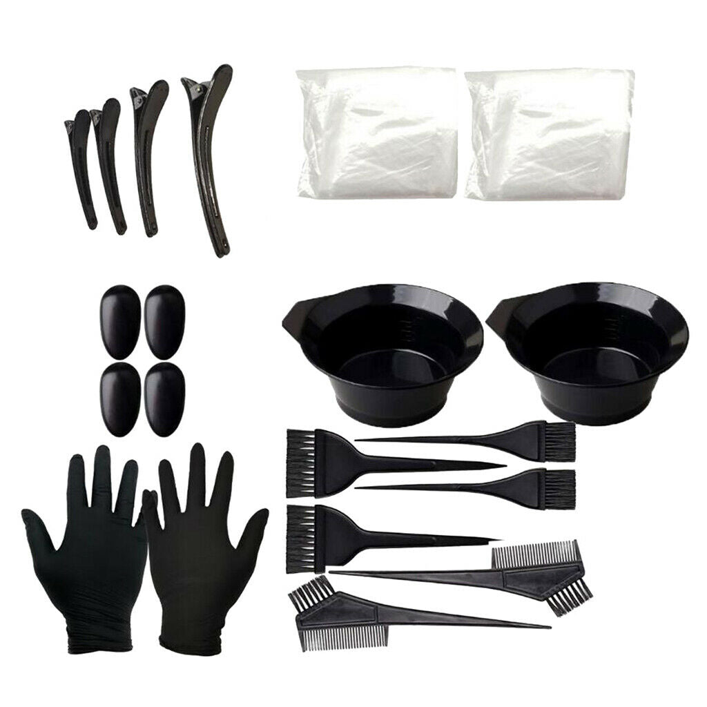 22Pcs/set Salon Hair Color Dye Bowl Comb Brush Set Hairdressing Tools Kits