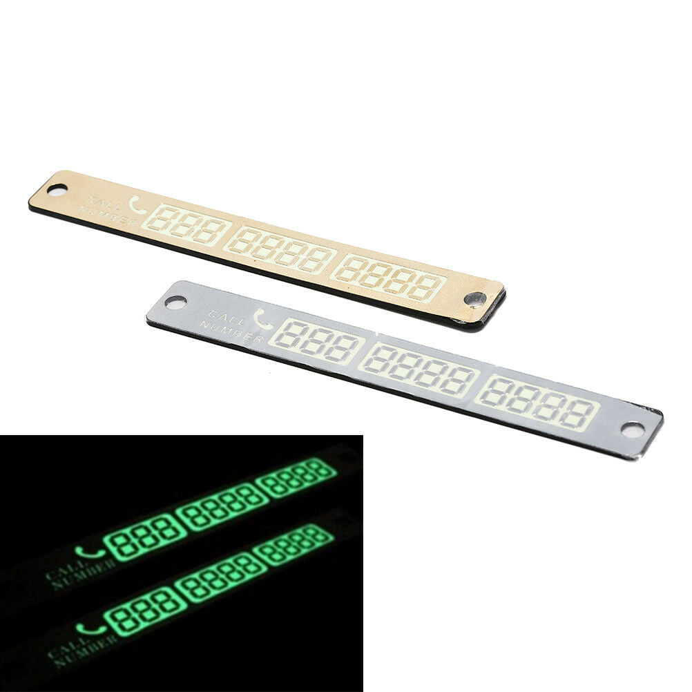 1pc Night Luminous Temporary Car Parking Card Plate Card Telephone Number Car Lt