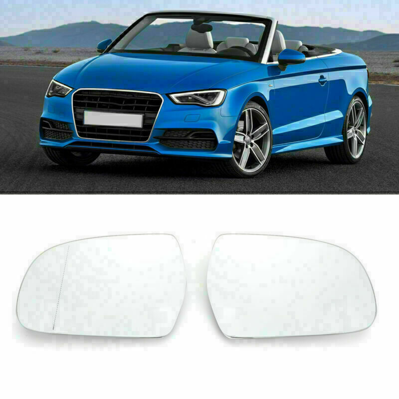 Door Mirror White Glass Heated Pair 8K0857535/6F Fit For Audi A4 B9 2013-2016 CN