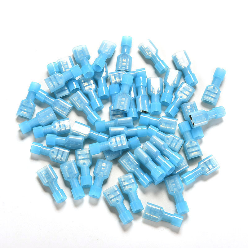 50Pcs Fully Insulated Nylon Female Spade Crimp Connector Terminals 16-14AWDEAU