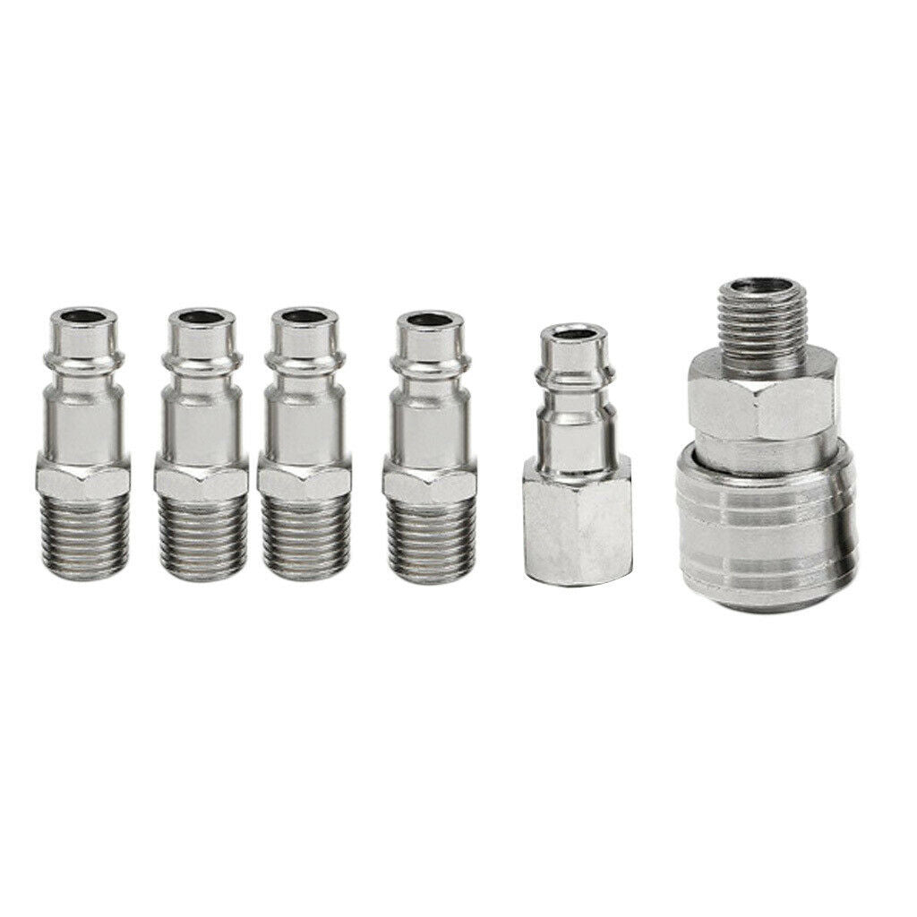 6 Pieces Pneumatic Air Quick Connectors Coupling Adapter Threaded Couplers