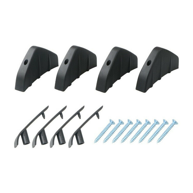 Black Car Rear Bumper Lip Diffuser Shark Fins Splitter Spoiler Kit Universal Fit