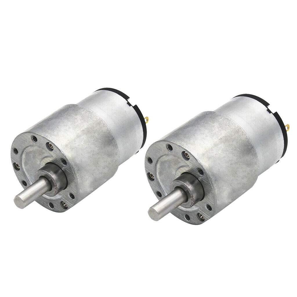 2Pcs/Set Aluminum DC Gear Motor Speed Reduction High Torque 37mm Diameter