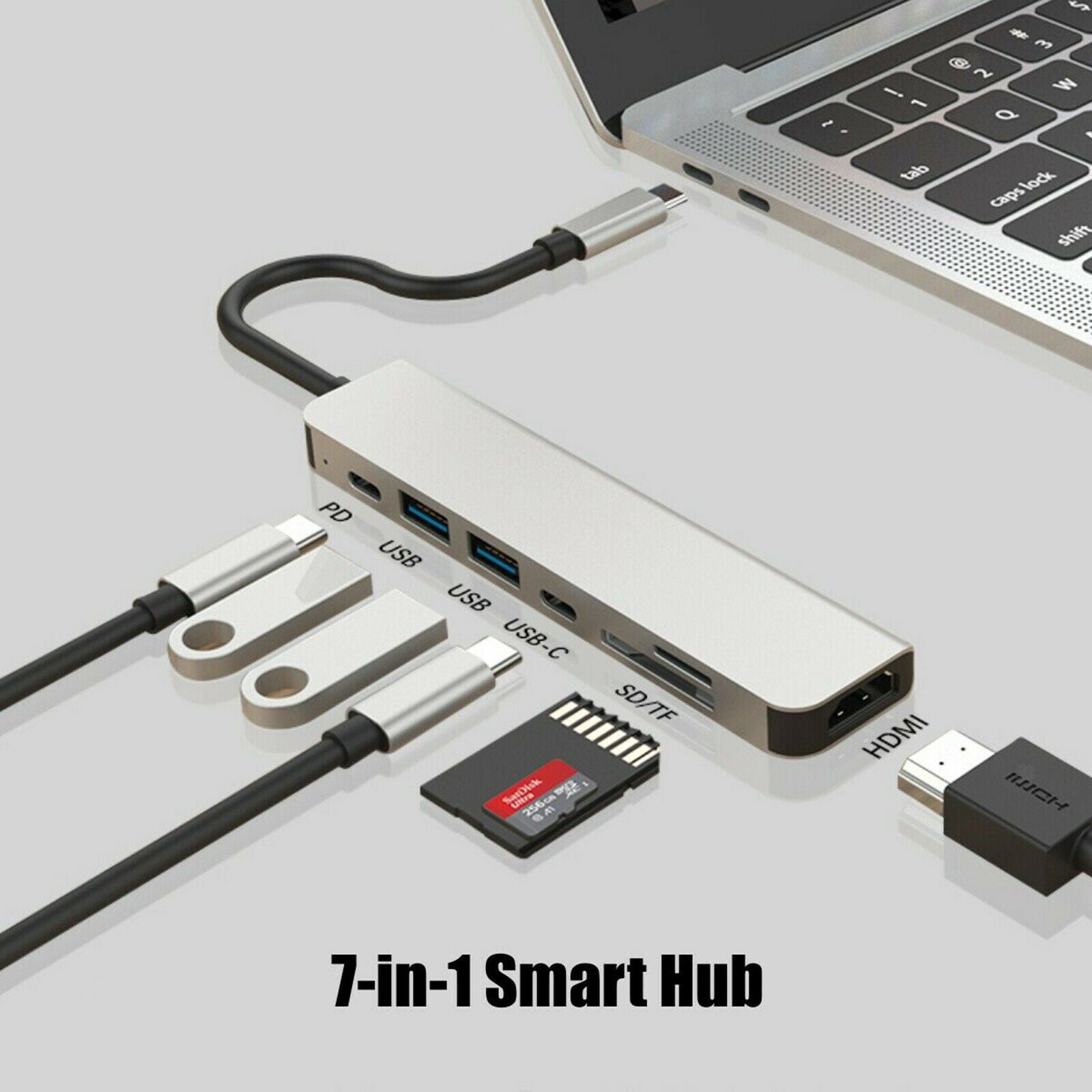 Type C to USB-C Adapter Cable Hub Dock PD Charge Splitter for Macbook Pro