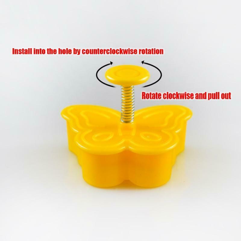 4pcs/set Butterfly,Rabbit,Chick,Easter Egg Shape Animal Plastic Fondant Cookie