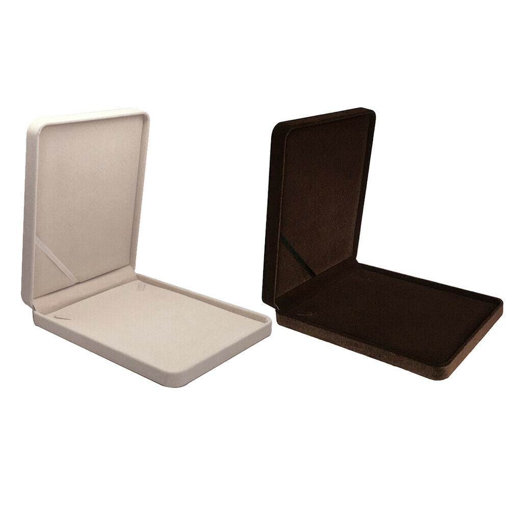 2x Fashion Velvet Jewelry Necklace Box Case Portable Jewelry Storage Case