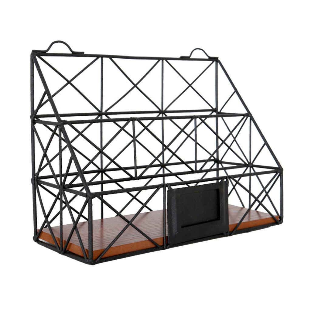 Desktop Storage Shelves Racks Wall Hanging Book Magazine Holder Double