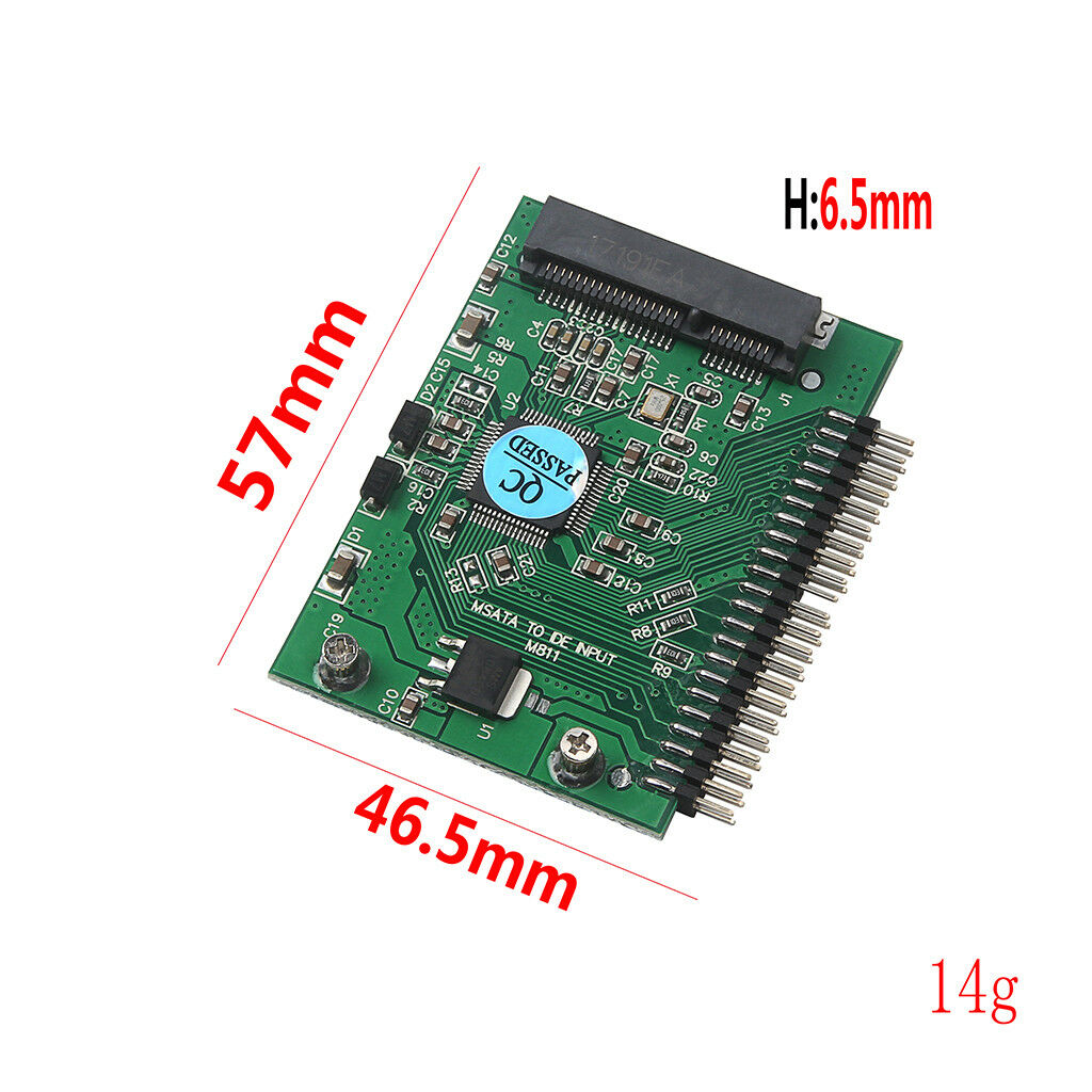 mSATA SSD to 44 Pin IDE Converter Adapter as 2.5 Inch IDE HDD 5 Volt For Laptop