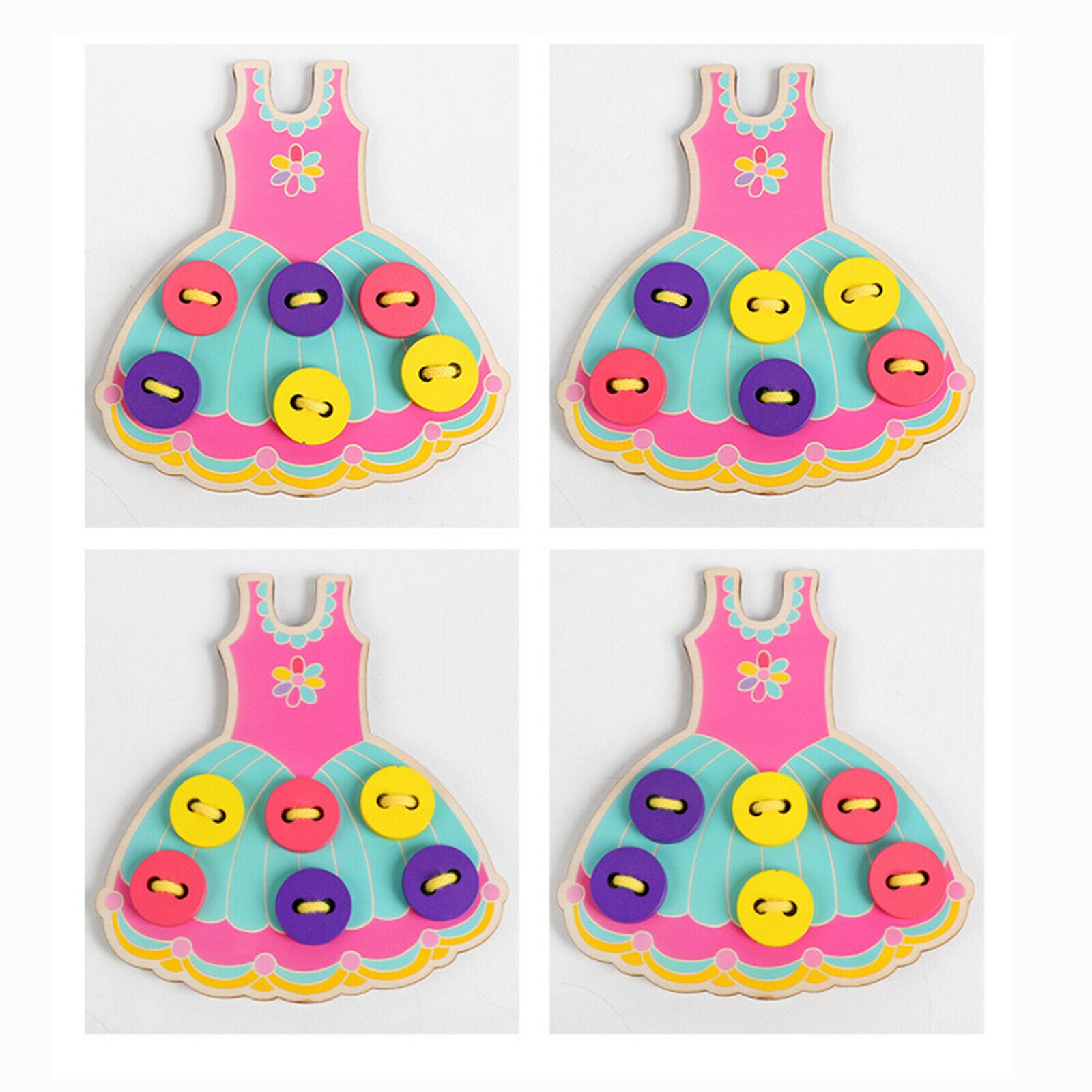 Montessori Dress Sewing Buttons Playthings Infant Skill Early Education Toys
