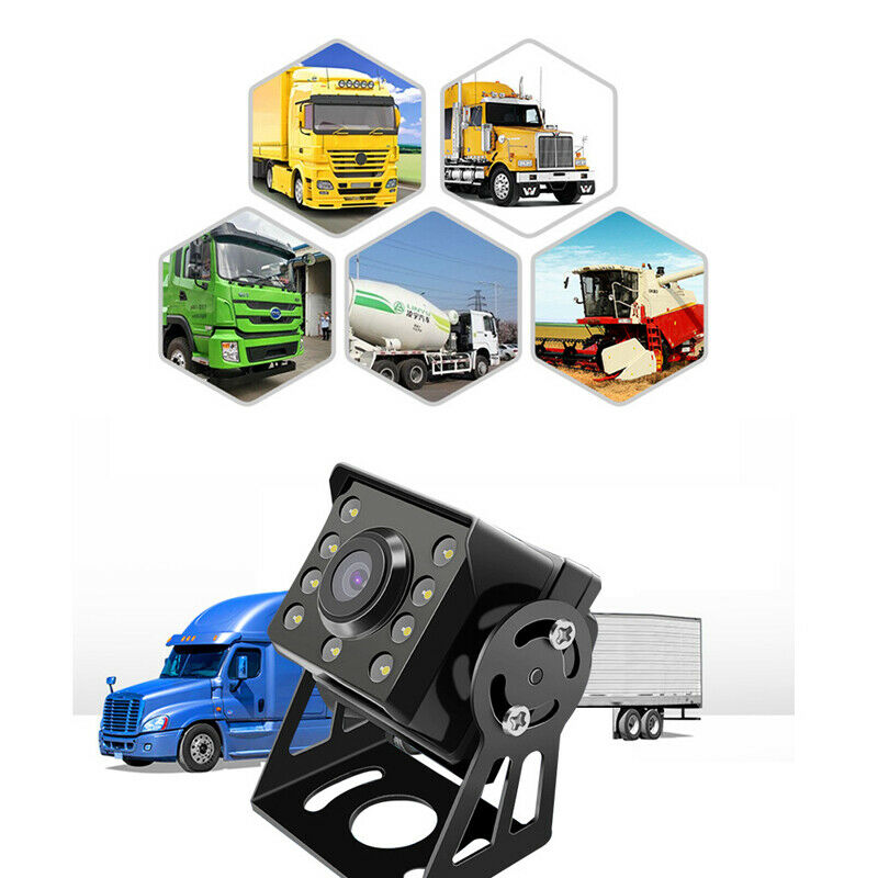 12V-24V HD 8 LED Truck Bus Trailer RV Blind Spot Rear View Camera + 15M AV Cable