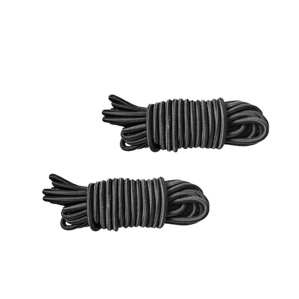 2 Pcs 16.4ft/5m 0.16 inch/4mm Black Shock Cord Marine Boat Kayak Caravan Roof