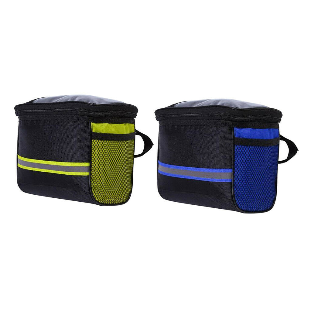2x Bike Handlebar Bag Removable Bicycle Front Basket Storage Riding Travel